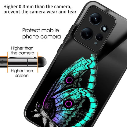 Pattern Printing Case for Xiaomi Redmi Note 12 4G Shell TPU+Tempered Glass Phone Protector