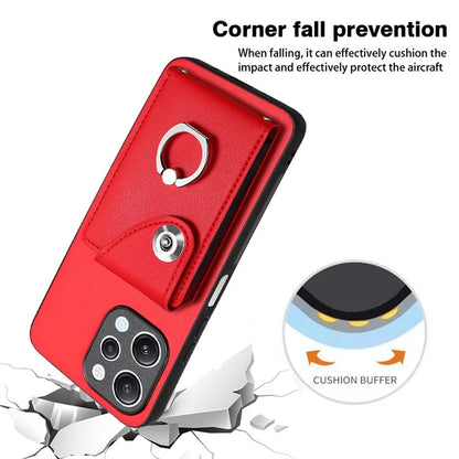 YB Leather Coating Series-7 for Xiaomi Redmi 12 4G Cell Phone Cover Card Slots Kickstand Case