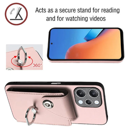 YB Leather Coating Series-7 for Xiaomi Redmi 12 4G Cell Phone Cover Card Slots Kickstand Case
