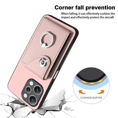 YB Leather Coating Series-7 for Xiaomi Redmi 12 4G Cell Phone Cover Card Slots Kickstand Case