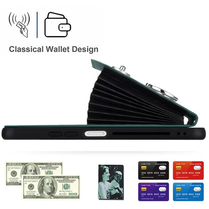 YB Leather Coating Series-7 for Xiaomi Redmi 12 4G Cell Phone Cover Card Slots Kickstand Case