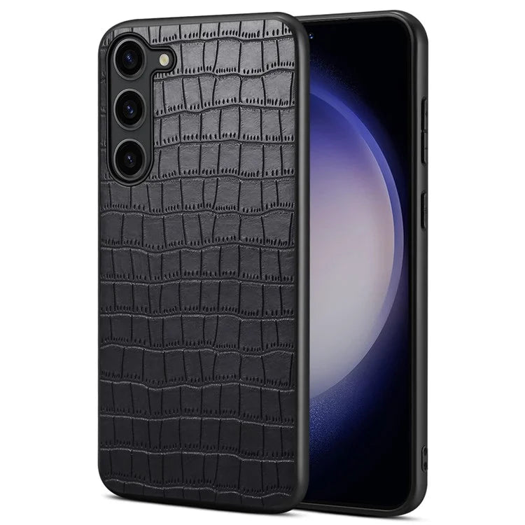 For Samsung Galaxy S23 Case Crocodile Texture PU+PC+TPU Well-protected Phone Cover