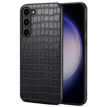 For Samsung Galaxy S23 Case Crocodile Texture PU+PC+TPU Well-protected Phone Cover