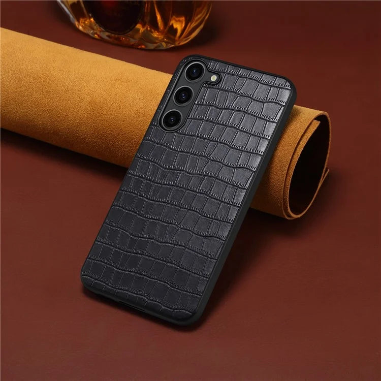 For Samsung Galaxy S23 Case Crocodile Texture PU+PC+TPU Well-protected Phone Cover