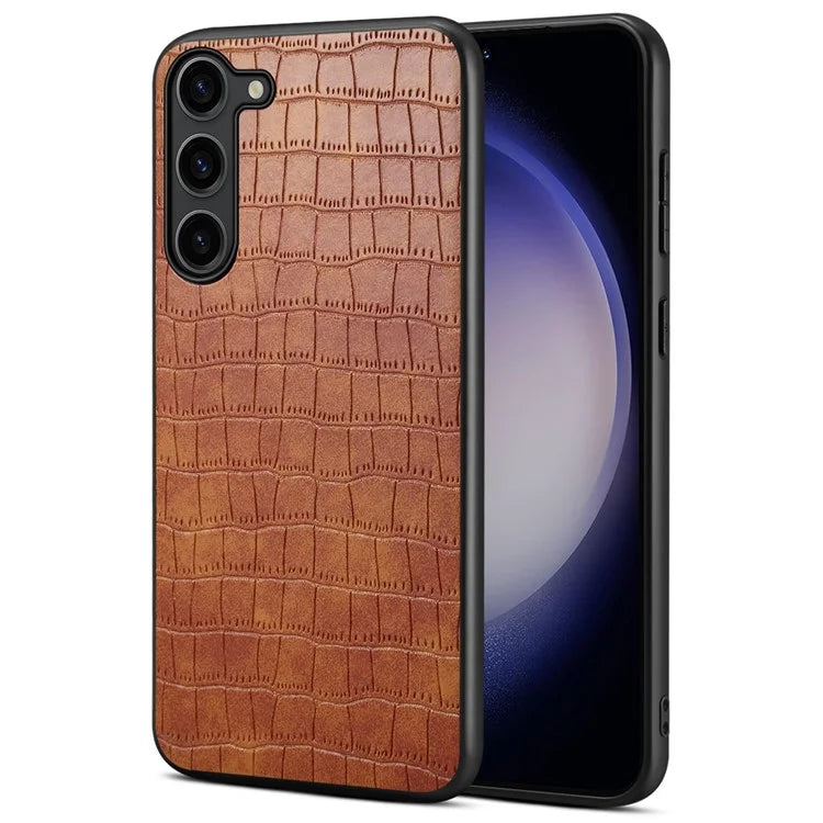 For Samsung Galaxy S23 Case Crocodile Texture PU+PC+TPU Well-protected Phone Cover