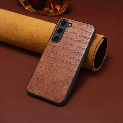 For Samsung Galaxy S23 Case Crocodile Texture PU+PC+TPU Well-protected Phone Cover