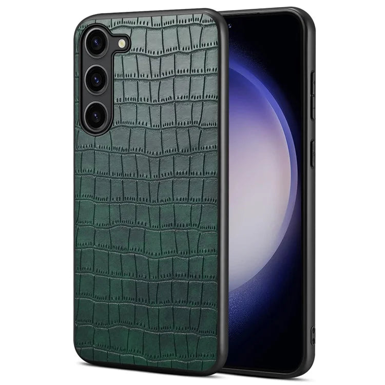For Samsung Galaxy S23 Case Crocodile Texture PU+PC+TPU Well-protected Phone Cover