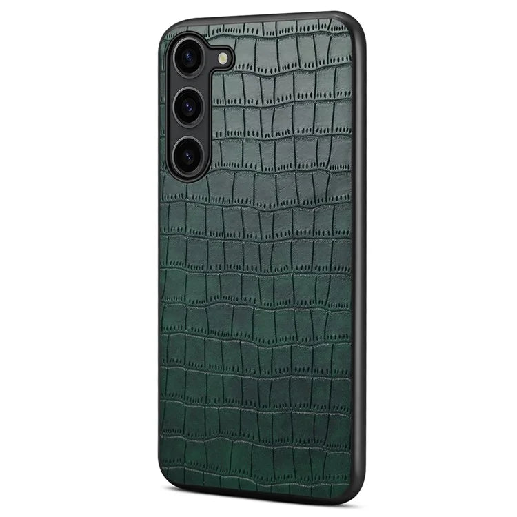 For Samsung Galaxy S23 Case Crocodile Texture PU+PC+TPU Well-protected Phone Cover