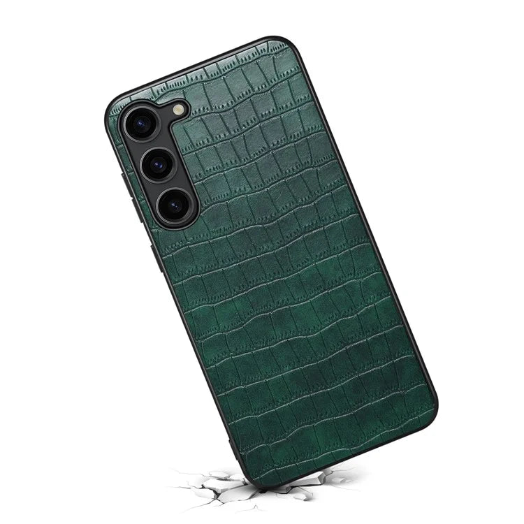 For Samsung Galaxy S23 Case Crocodile Texture PU+PC+TPU Well-protected Phone Cover