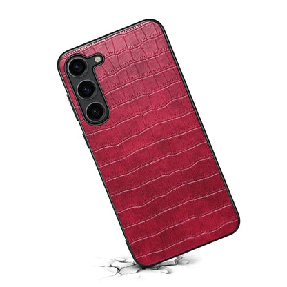 For Samsung Galaxy S23 Case Crocodile Texture PU+PC+TPU Well-protected Phone Cover