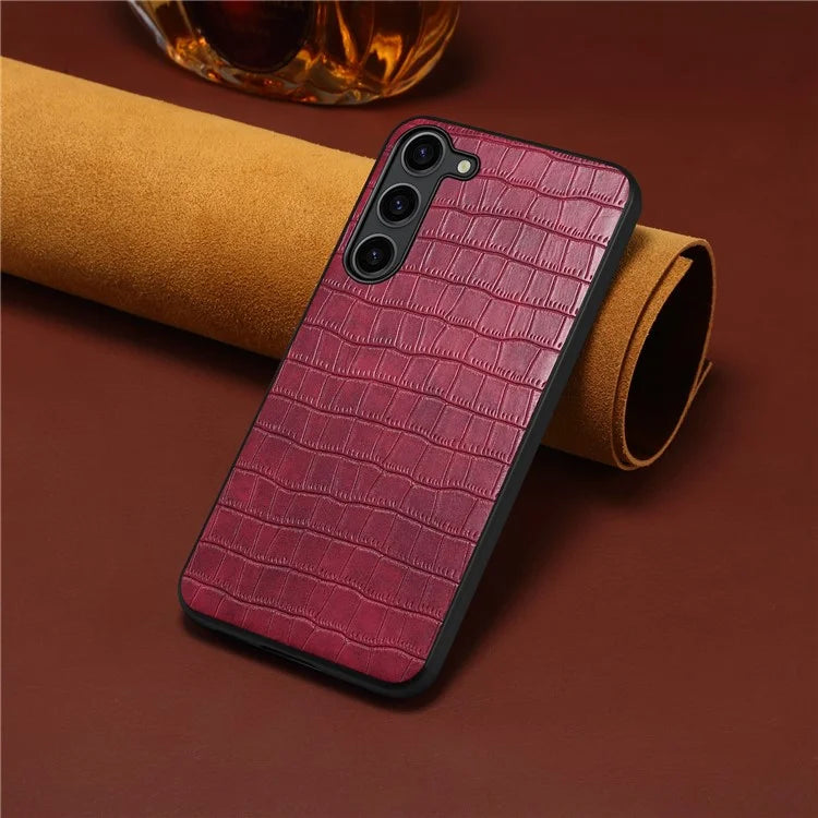 For Samsung Galaxy S23 Case Crocodile Texture PU+PC+TPU Well-protected Phone Cover