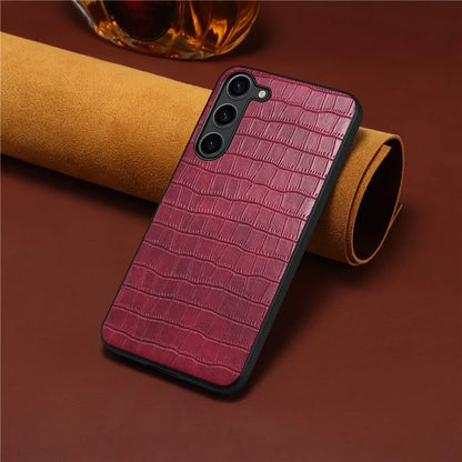 For Samsung Galaxy S23 Case Crocodile Texture PU+PC+TPU Well-protected Phone Cover