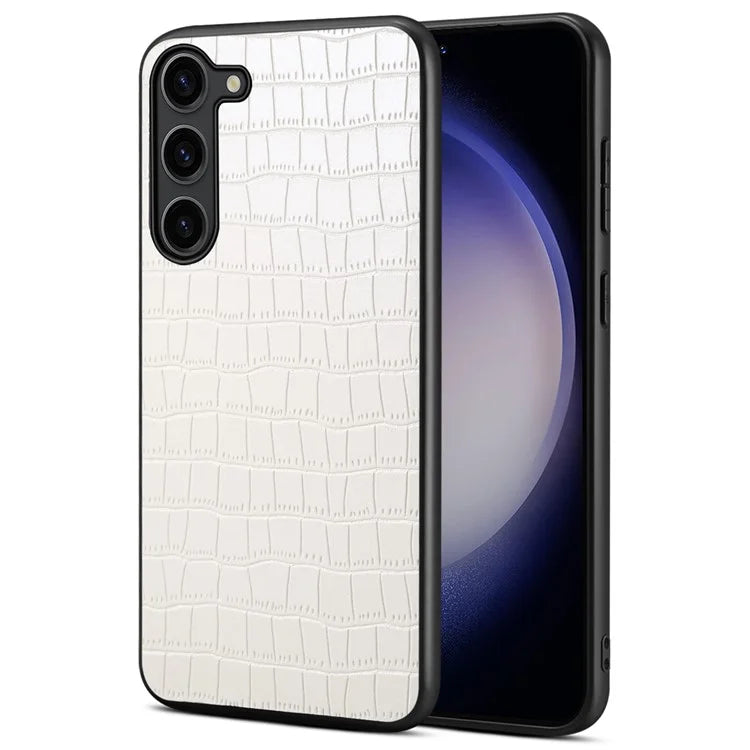 For Samsung Galaxy S23 Case Crocodile Texture PU+PC+TPU Well-protected Phone Cover