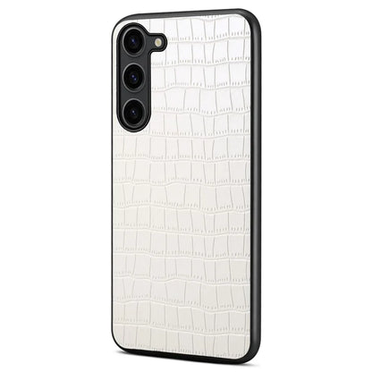 For Samsung Galaxy S23 Case Crocodile Texture PU+PC+TPU Well-protected Phone Cover