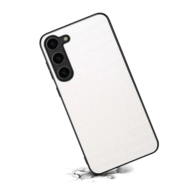 For Samsung Galaxy S23 Case Crocodile Texture PU+PC+TPU Well-protected Phone Cover