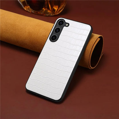 For Samsung Galaxy S23 Case Crocodile Texture PU+PC+TPU Well-protected Phone Cover