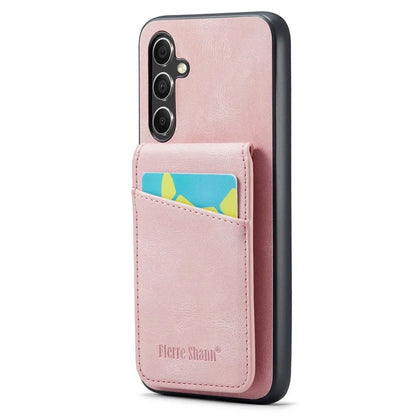 FIERRE SHANN For Samsung Galaxy S23 FE Cell Phone Case Card Slots Anti-collision PU+TPU Cover