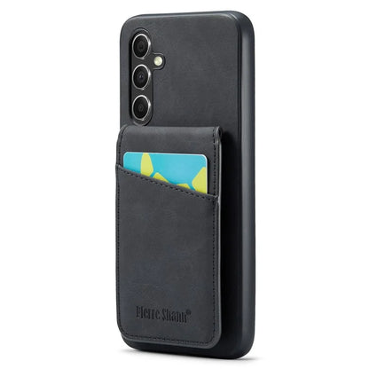 FIERRE SHANN For Samsung Galaxy S23 FE Cell Phone Case Card Slots Anti-collision PU+TPU Cover