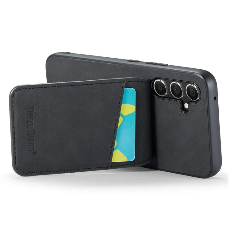 FIERRE SHANN For Samsung Galaxy S23 FE Cell Phone Case Card Slots Anti-collision PU+TPU Cover