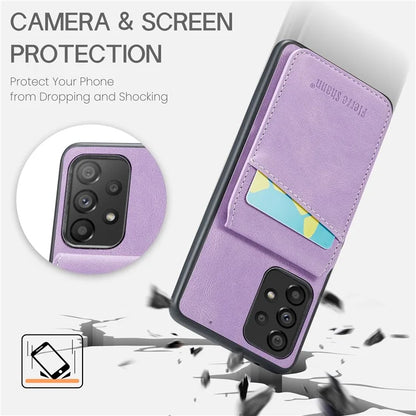 FIERRE SHANN For Samsung Galaxy A23 4G / A23 5G (Global Version) Card Slots Cell Phone Case
