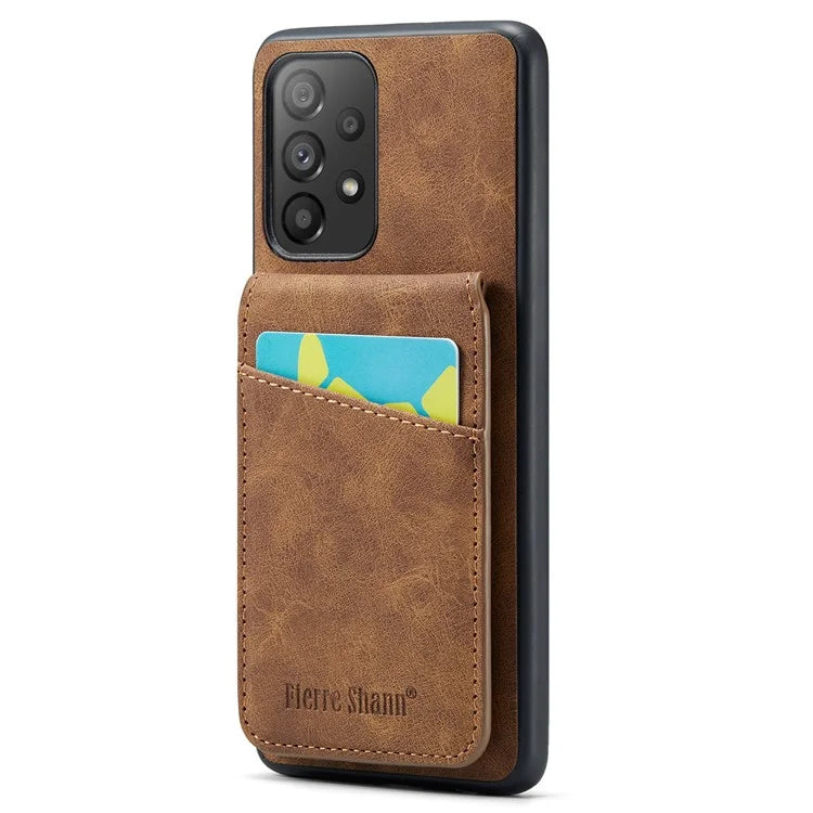 FIERRE SHANN For Samsung Galaxy A23 4G / A23 5G (Global Version) Card Slots Cell Phone Case