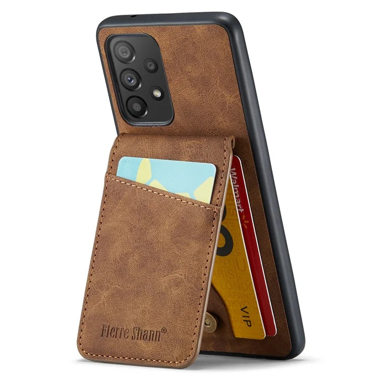 FIERRE SHANN For Samsung Galaxy A23 4G / A23 5G (Global Version) Card Slots Cell Phone Case