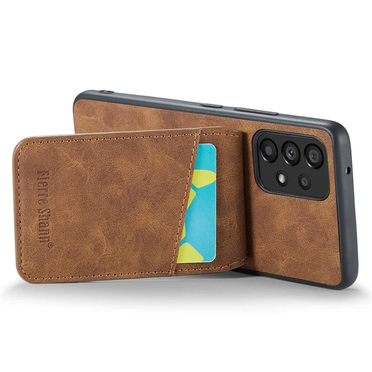 FIERRE SHANN For Samsung Galaxy A23 4G / A23 5G (Global Version) Card Slots Cell Phone Case