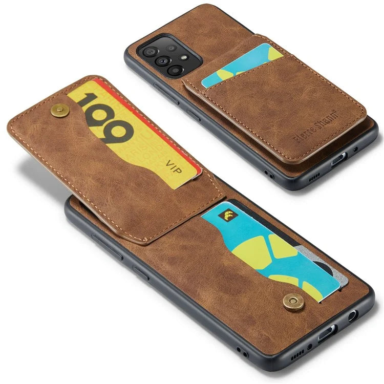 FIERRE SHANN For Samsung Galaxy A23 4G / A23 5G (Global Version) Card Slots Cell Phone Case