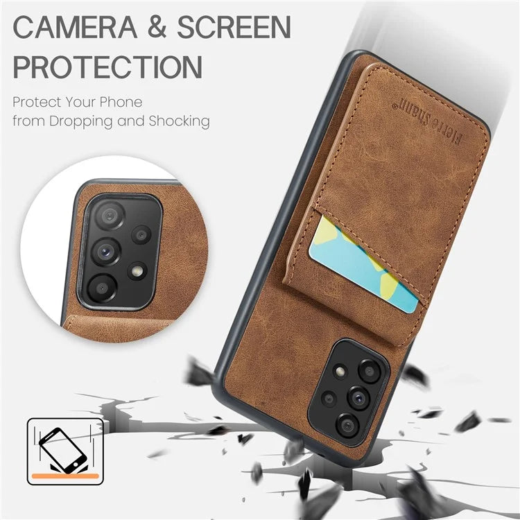 FIERRE SHANN For Samsung Galaxy A23 4G / A23 5G (Global Version) Card Slots Cell Phone Case