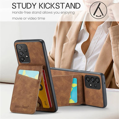 FIERRE SHANN For Samsung Galaxy A23 4G / A23 5G (Global Version) Card Slots Cell Phone Case
