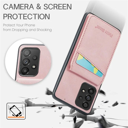 FIERRE SHANN For Samsung Galaxy A23 4G / A23 5G (Global Version) Card Slots Cell Phone Case