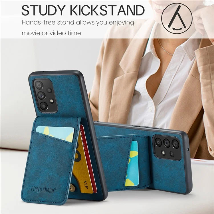 FIERRE SHANN For Samsung Galaxy A23 4G / A23 5G (Global Version) Card Slots Cell Phone Case