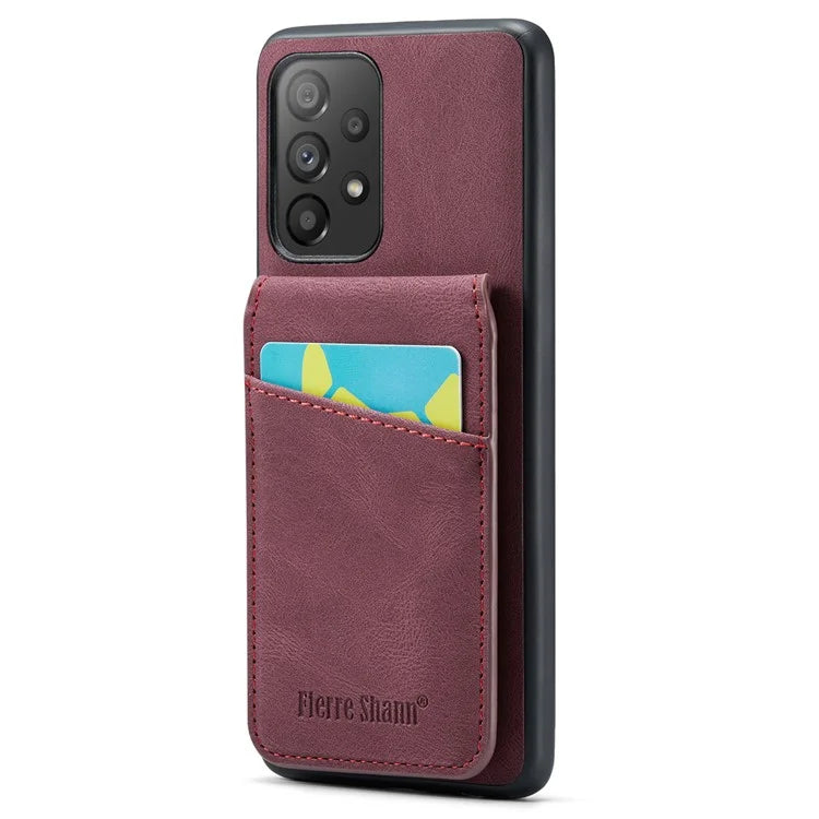 FIERRE SHANN For Samsung Galaxy A23 4G / A23 5G (Global Version) Card Slots Cell Phone Case