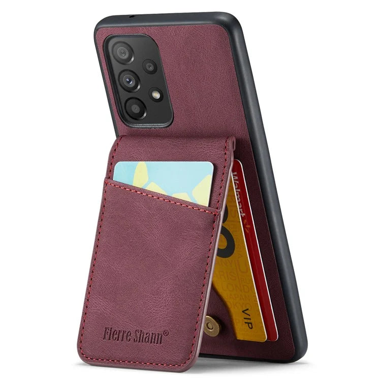 FIERRE SHANN For Samsung Galaxy A23 4G / A23 5G (Global Version) Card Slots Cell Phone Case