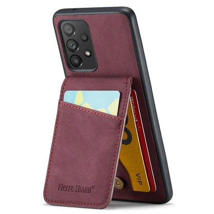 FIERRE SHANN For Samsung Galaxy A23 4G / A23 5G (Global Version) Card Slots Cell Phone Case