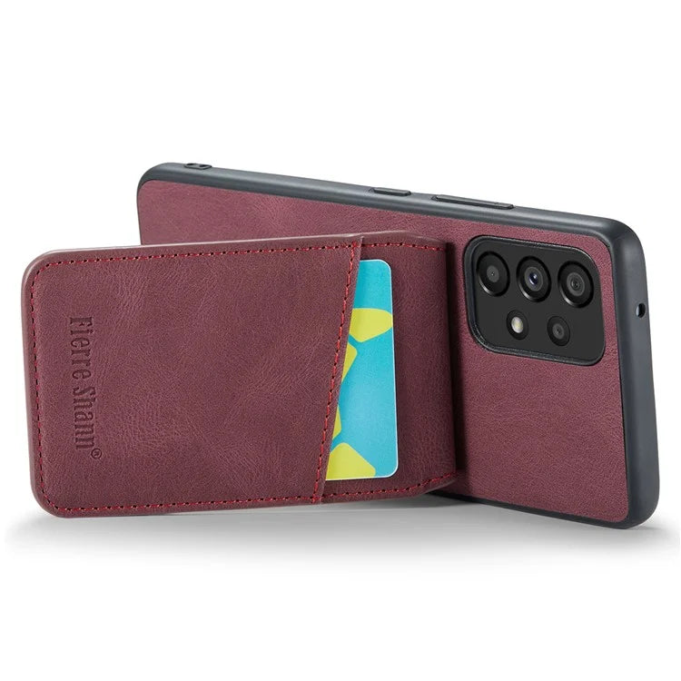 FIERRE SHANN For Samsung Galaxy A23 4G / A23 5G (Global Version) Card Slots Cell Phone Case