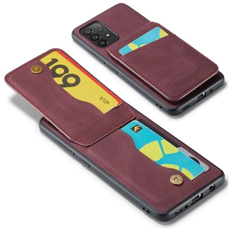 FIERRE SHANN For Samsung Galaxy A23 4G / A23 5G (Global Version) Card Slots Cell Phone Case