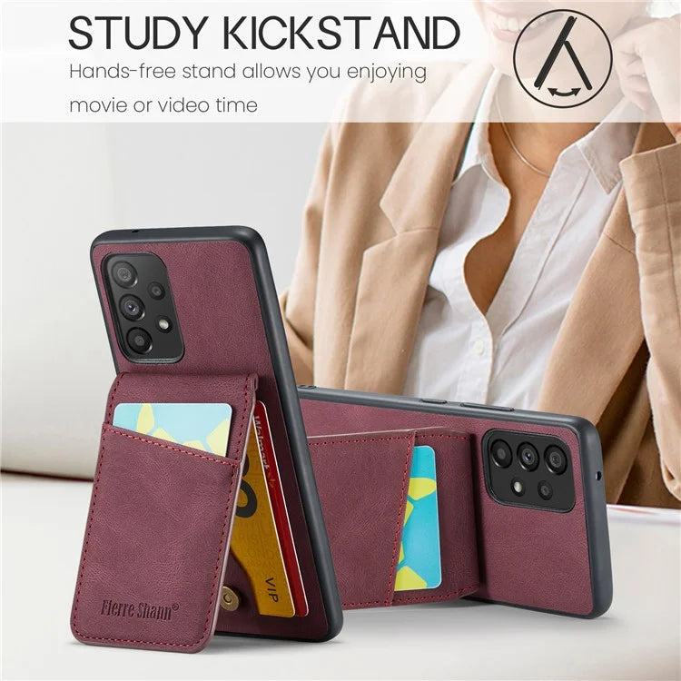 FIERRE SHANN For Samsung Galaxy A23 4G / A23 5G (Global Version) Card Slots Cell Phone Case
