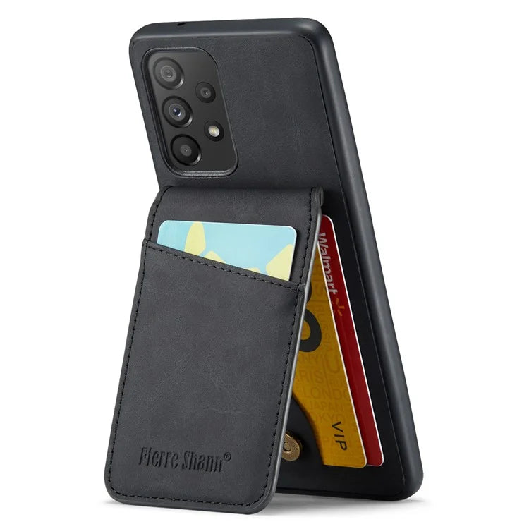 FIERRE SHANN For Samsung Galaxy A23 4G / A23 5G (Global Version) Card Slots Cell Phone Case