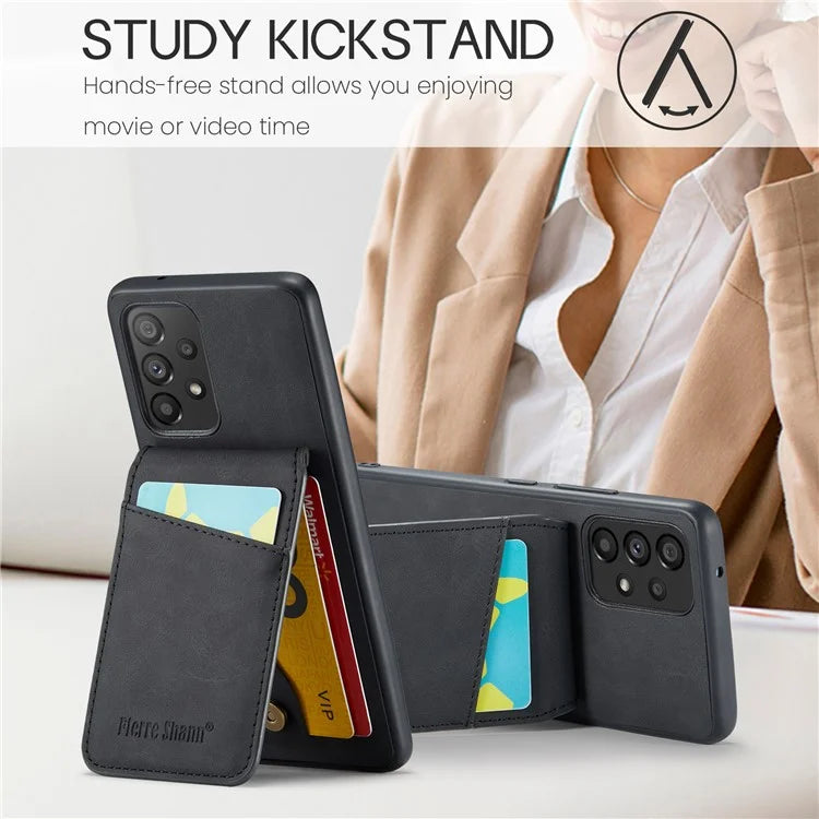 FIERRE SHANN For Samsung Galaxy A23 4G / A23 5G (Global Version) Card Slots Cell Phone Case