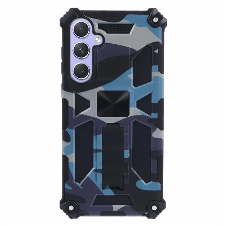 For Samsung Galaxy A55 5G Phone Case Kickstand Protective Cover Camouflage Pattern