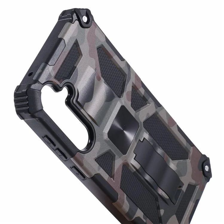 For Samsung Galaxy A55 5G Phone Case Kickstand Protective Cover Camouflage Pattern