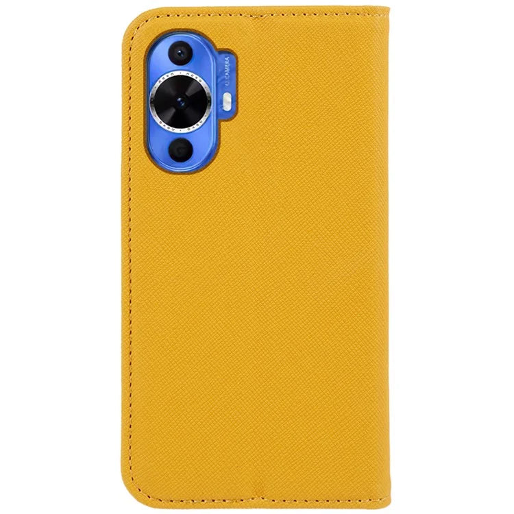 For Huawei nova 12 Lite 4G Case Cross Texture Magnetic Closing Leather Stand Anti-drop Phone Cover