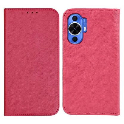 For Huawei nova 12 Lite 4G Case Cross Texture Magnetic Closing Leather Stand Anti-drop Phone Cover