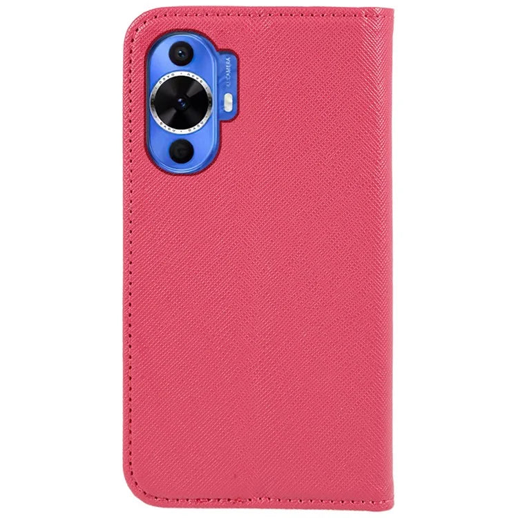 For Huawei nova 12 Lite 4G Case Cross Texture Magnetic Closing Leather Stand Anti-drop Phone Cover