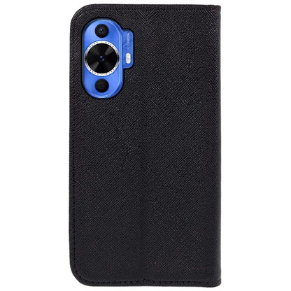 For Huawei nova 12 Lite 4G Case Cross Texture Magnetic Closing Leather Stand Anti-drop Phone Cover
