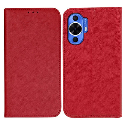 For Huawei nova 12 Lite 4G Case Cross Texture Magnetic Closing Leather Stand Anti-drop Phone Cover