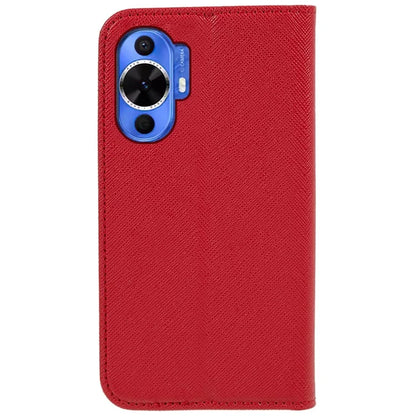 For Huawei nova 12 Lite 4G Case Cross Texture Magnetic Closing Leather Stand Anti-drop Phone Cover
