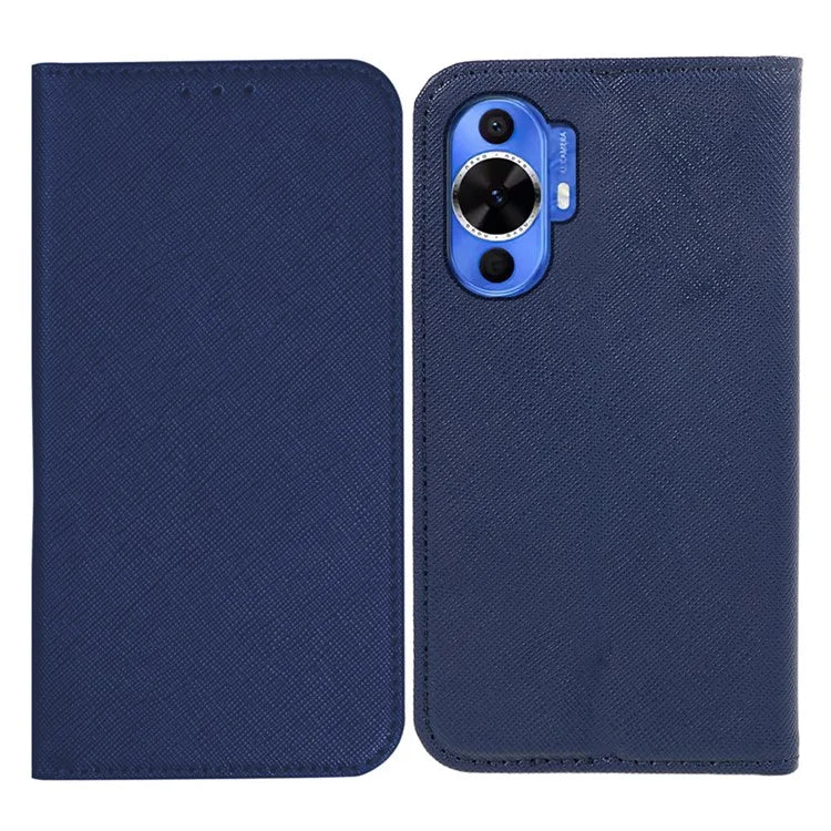 For Huawei nova 12 Lite 4G Case Cross Texture Magnetic Closing Leather Stand Anti-drop Phone Cover