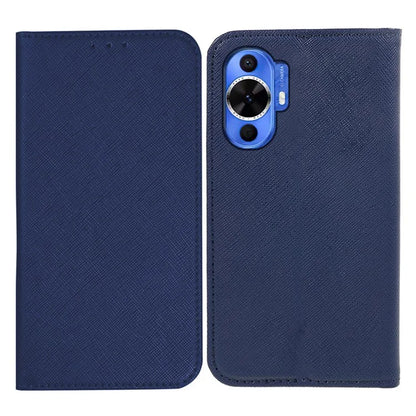 For Huawei nova 12 Lite 4G Case Cross Texture Magnetic Closing Leather Stand Anti-drop Phone Cover